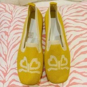 Private Label Mustard Flats with Cream Bow Accent